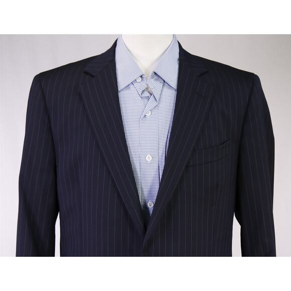 Brooks Brothers Fitzgerald Navy Blue Pinstripe Suit Blazer Jacket 41L - Picture 3 of 11